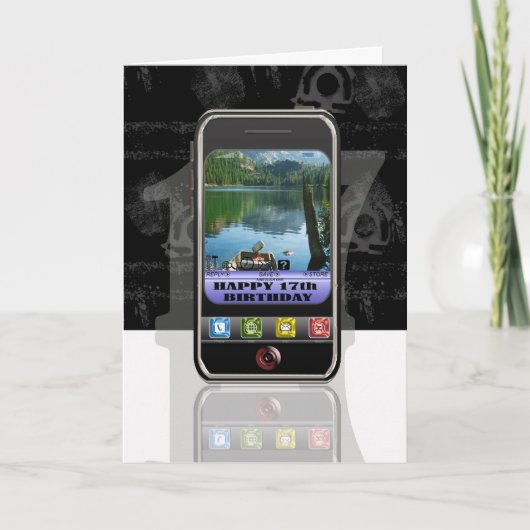 mobiele telefoon, mobiele telefoon sms'je Happy Bi Kaart (Voorkant)