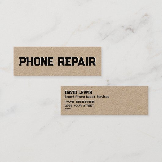 Mobiele telefoon reparatie mini visitekaartje (Voorkant / Achterkant)