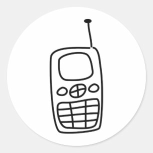 Mobiele telefoon ronde sticker