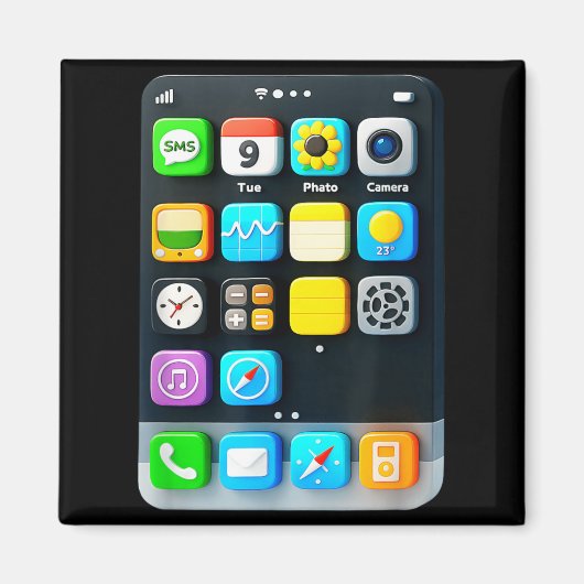 Mobiele telefoon scherm Smartphone mobiele app Hal Magneet (Voorkant)