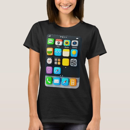 Mobiele Telefoon Scherm Smartphone Mobiele App Hal T-shirt (Voorkant)