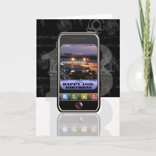 mobiele telefoon sms'je Happy Birthday mobiele tel Kaart (Voorkant)