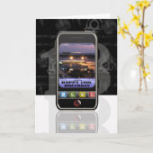 mobiele telefoon sms'je Happy Birthday mobiele tel Kaart (Gele Bloem)