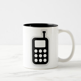 Mobiele telefoon tweekleurige koffiemok