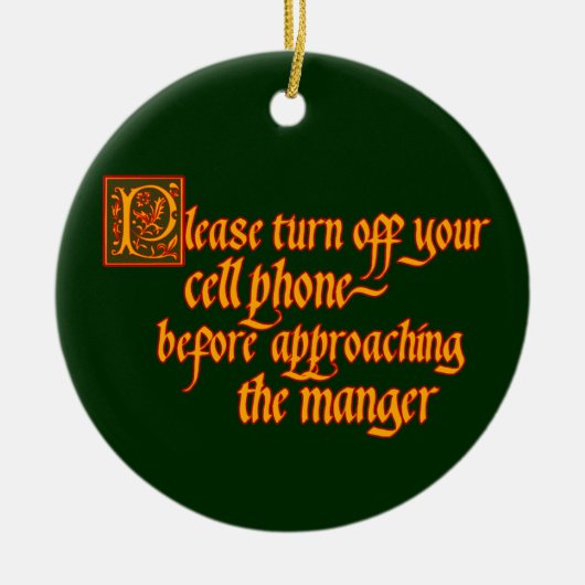 Mobiele telefoon van kerstversiering keramisch ornament (Voorkant)