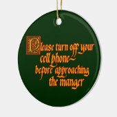 Mobiele telefoon van kerstversiering keramisch ornament (Links)