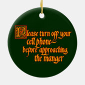 Mobiele telefoon van kerstversiering keramisch ornament (Achterkant)