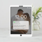 Mobiele telefoon vergrendelen scherm bruiloft save the date (Staand voorkant)