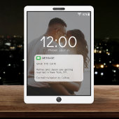 Mobiele telefoon vergrendelen scherm bruiloft save the date