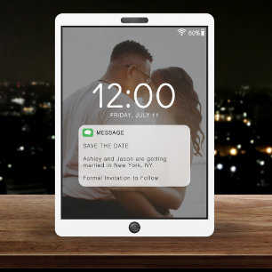 Mobiele telefoon vergrendelen scherm bruiloft save the date