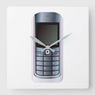 Mobiele telefoon vierkante klok