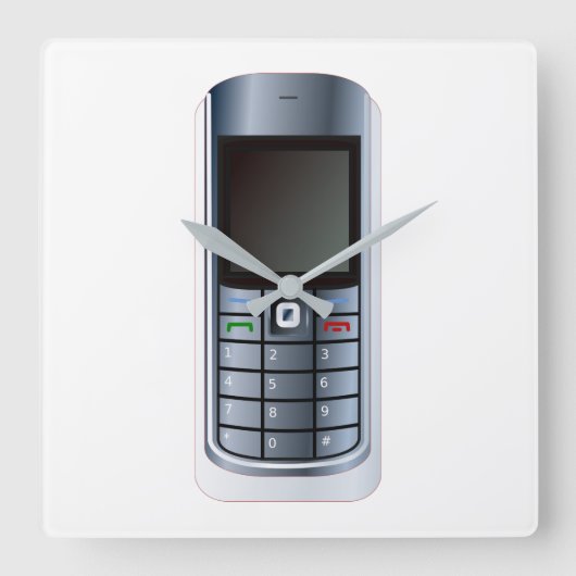 Mobiele telefoon vierkante klok (Voorkant)
