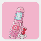 Mobiele telefoon vierkante sticker (Voorkant)