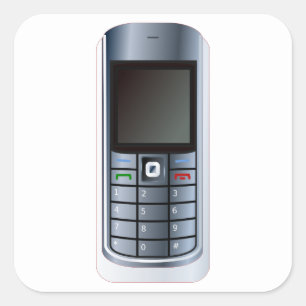 Mobiele telefoon vierkante sticker