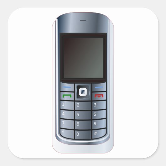 Mobiele telefoon vierkante sticker (Voorkant)