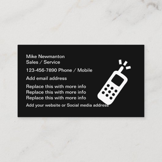 Mobiele telefooncellulaire service visitekaartje (Achterkant)