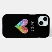 Mobiele telefoonhoesje met regenboogkristalhart Case-Mate iPhone case (Achterkant (horizontaal))