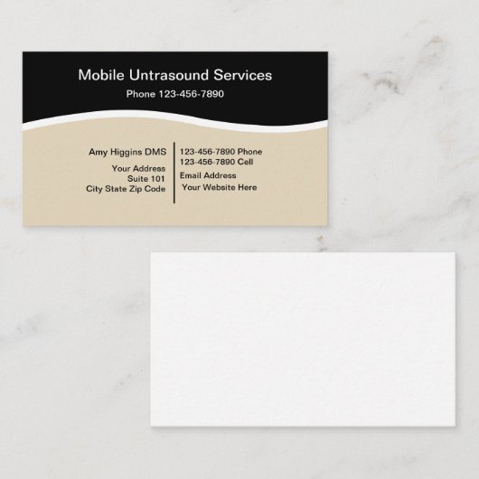Mobiele ultrasone services visitekaartje (Voorkant / Achterkant)