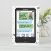 Mobiele verjaardag Telefoon Mobiel Foto Chat Tekst Kaart (Staand voorkant)