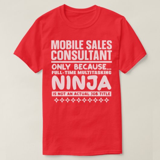 Mobiele verkoopadviseur Ninja T-shirt (Design voorkant)