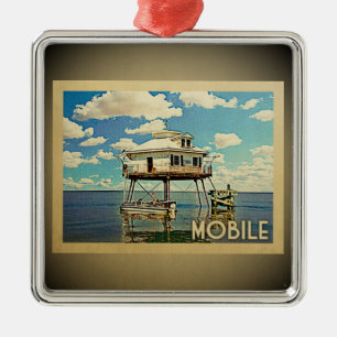 Mobiele versiering van de reis van Alabama Vintage Metalen Ornament