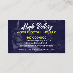 Mobiele wasmachine met informatie over de druk in  visitekaartje