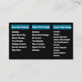 Mobiele wasmachine met informatie over het wassen  visitekaartje (Achterkant)