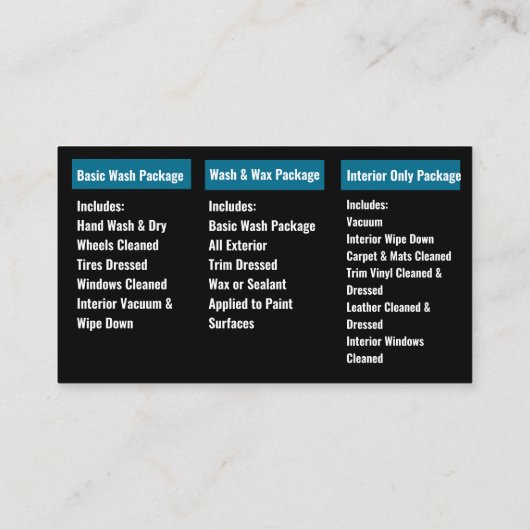 Mobiele wasmachine met informatie over het wassen  visitekaartje (Achterkant)