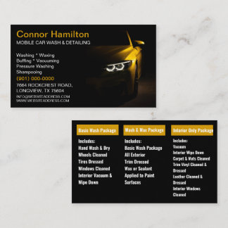 Mobiele wasmachine met informatie over het wassen  visitekaartje