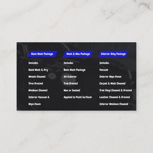 Mobiele wasmachine met informatie over het wassen visitekaartje (Achterkant)