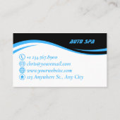 Mobiele wasmachine met informatie over het wassen  visitekaartje (Achterkant)