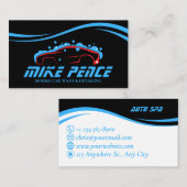 Mobiele wasmachine met informatie over het wassen  visitekaartje (Voorkant / Achterkant)