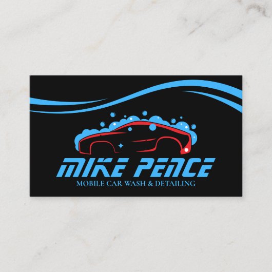 Mobiele wasmachine met informatie over het wassen  visitekaartje (Voorkant)