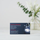 Mobiele wasmachine met informatie over het wassen  visitekaartje (Staand voorkant)