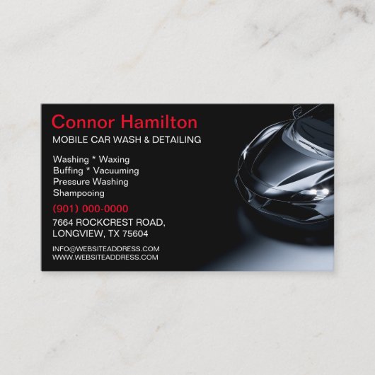 Mobiele wasmachine met informatie over het wassen  visitekaartje (Voorkant)