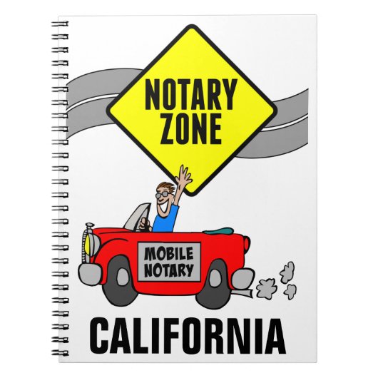 Mobiele zone Red Sports Car California Notitieboek (Voorkant)