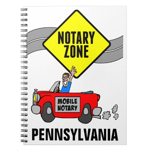 Mobiele zone Red Sports Car Pennsylvania Notitieboek (Voorkant)