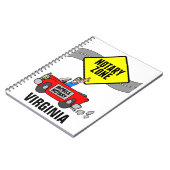 Mobiele zone Red Sports Car Virginia Notitieboek (Linkerzijde)