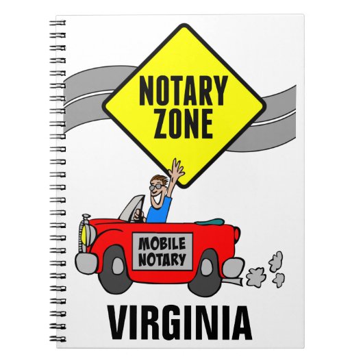Mobiele zone Red Sports Car Virginia Notitieboek (Voorkant)