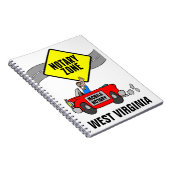 Mobiele zone Red Sports Car West Virginia Notitieboek (Rechterzijde)