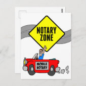 Mobiele zone Yellow Road Sign Red Sportauto Briefkaart (Voorkant / Achterkant)