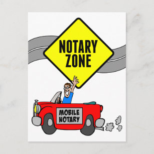 Mobiele zone Yellow Road Sign Red Sportauto Briefkaart