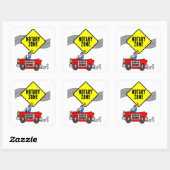 Mobiele zone Yellow Road Sign Red Sportauto Vierkante Sticker (Vel)