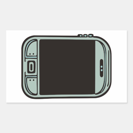 mobieltje rechthoekige sticker (Voorkant)