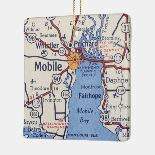 Mobile AL  Map Keramisch Ornament (Links)