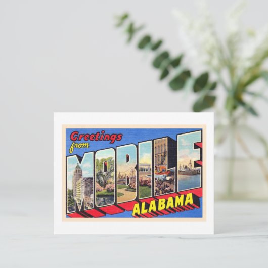 Mobile Alabama AL  groot Briefkaart 1 (Staand voorkant)