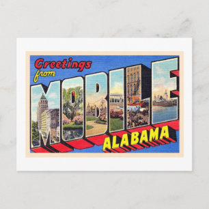 Mobile Alabama AL  groot Briefkaart 1