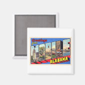 Mobile Alabama AL  groot Briefkaart 1 Magneet (Voorkant / Achterkant)