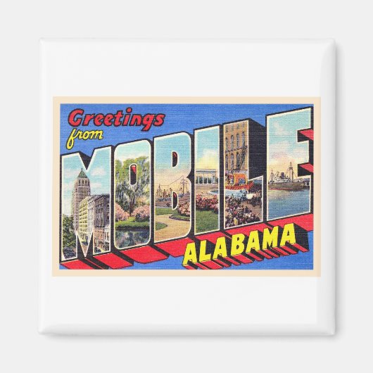 Mobile Alabama AL  groot Briefkaart 1 Magneet (Voorkant)