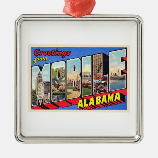 Mobile Alabama AL  groot Briefkaart 1 Metalen Ornament (Voorkant)